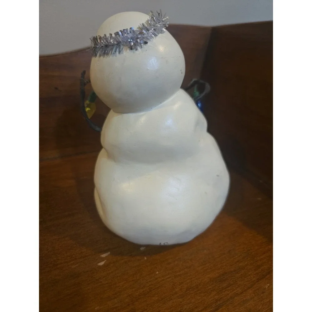 Hallmark Mitford Snowman Figurine JC Christmas Lights Star Jan Karon Resin 2000